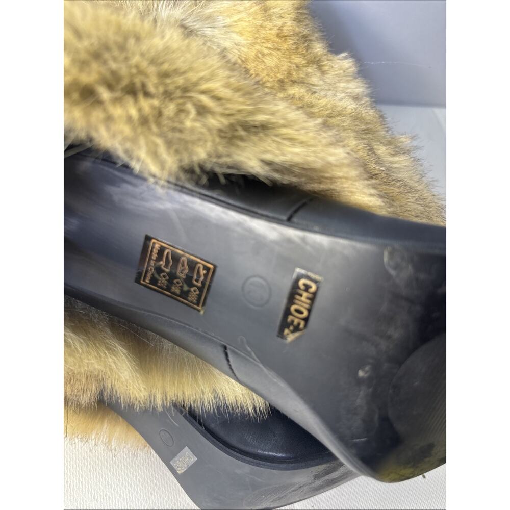Cape Robbin CHIOE-2 Faux Fur Boots Black Pointed Toe Stiletto High Heel 10 - Picture 8 of 8